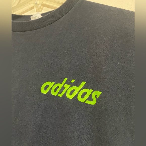Vintage 80s Adidas Double Sided Art Tee Size Small Single Stitch - Picture 3 of 4